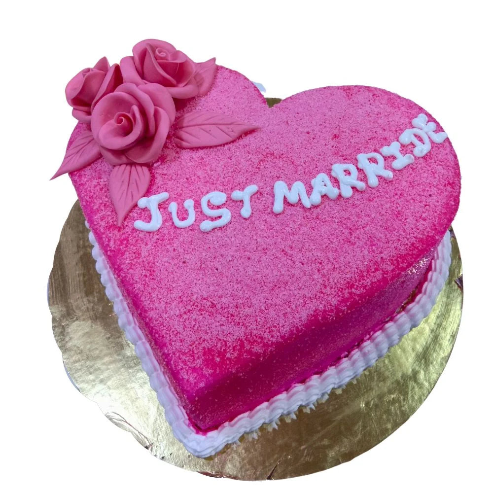 Beautiful Pink Heart Cake