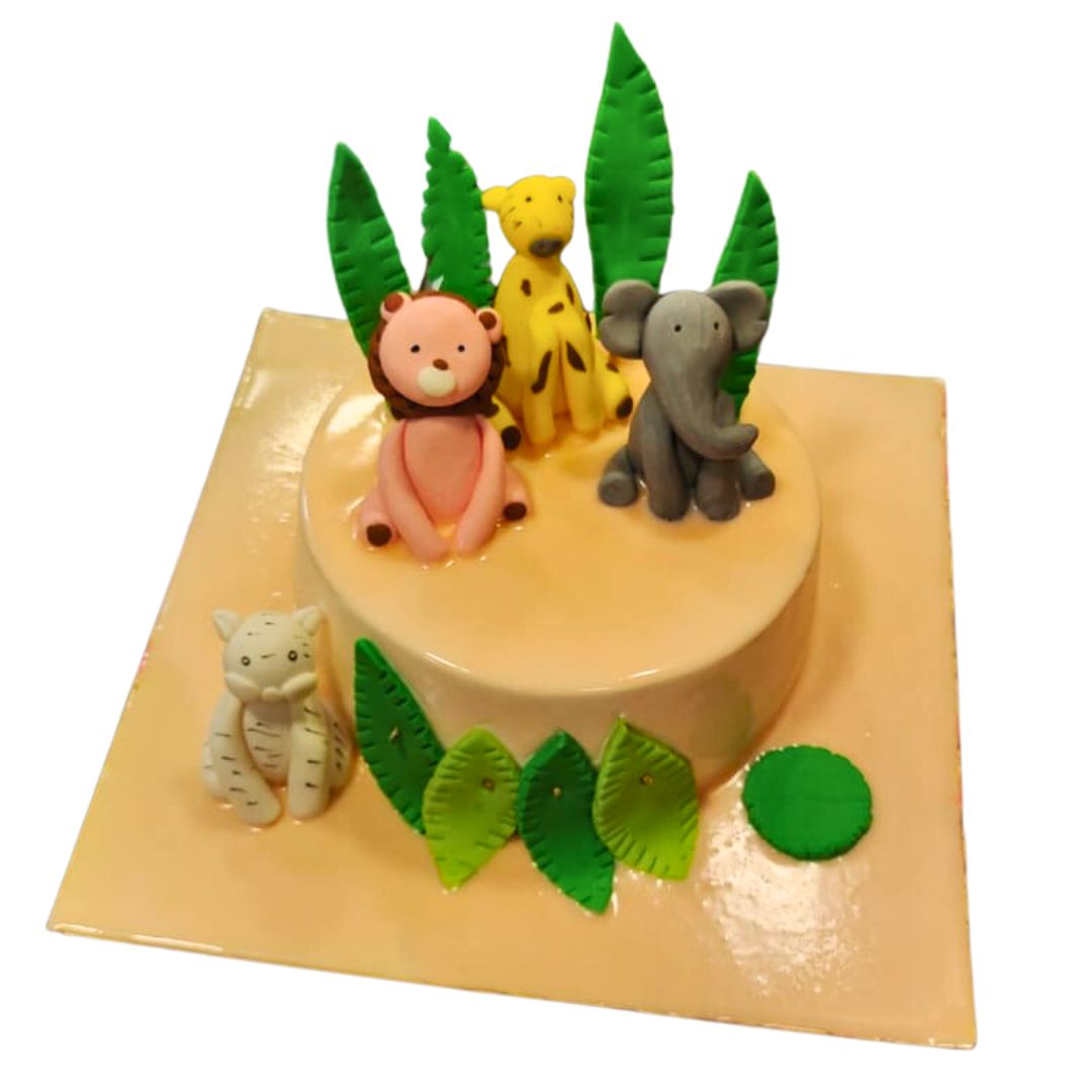 Simple Jungle Theme Cake