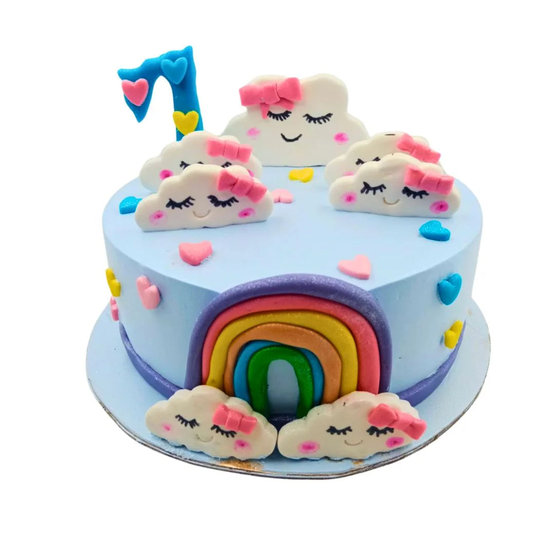Cute Rainbow Theme Cake