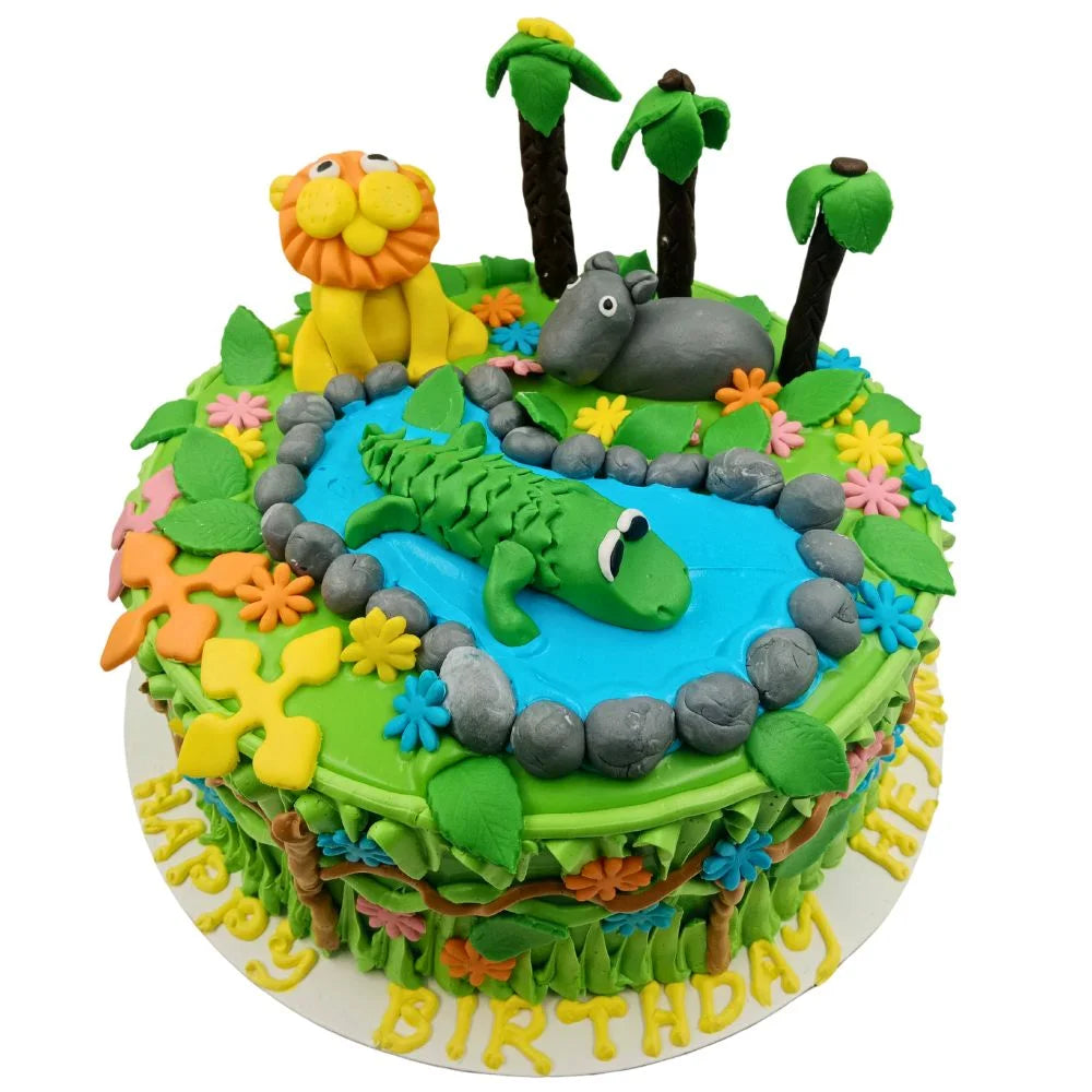 Jungle River Theme Cake