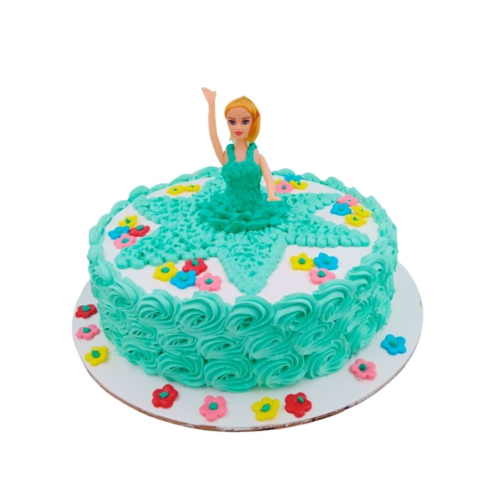 Beautiful Sea Green Doll Cake