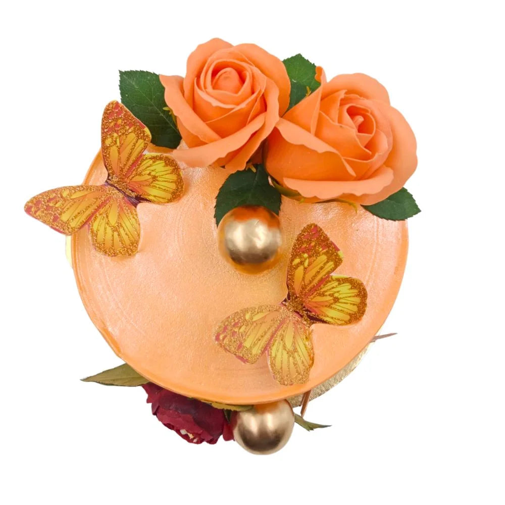 Beautiful Orange Rose Cake