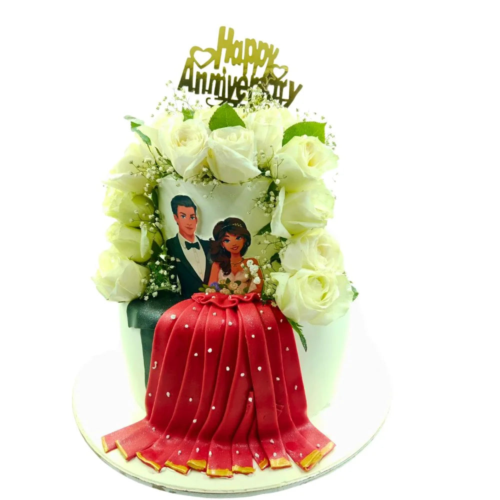 2 Tier Wedding Anniversary Cake