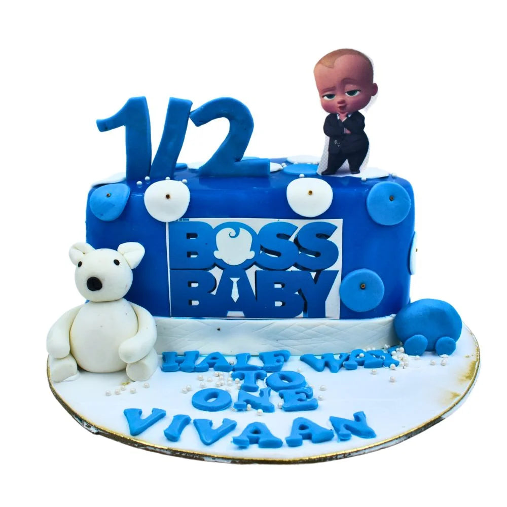 The 1/2 Way to One Baby Boss Cake