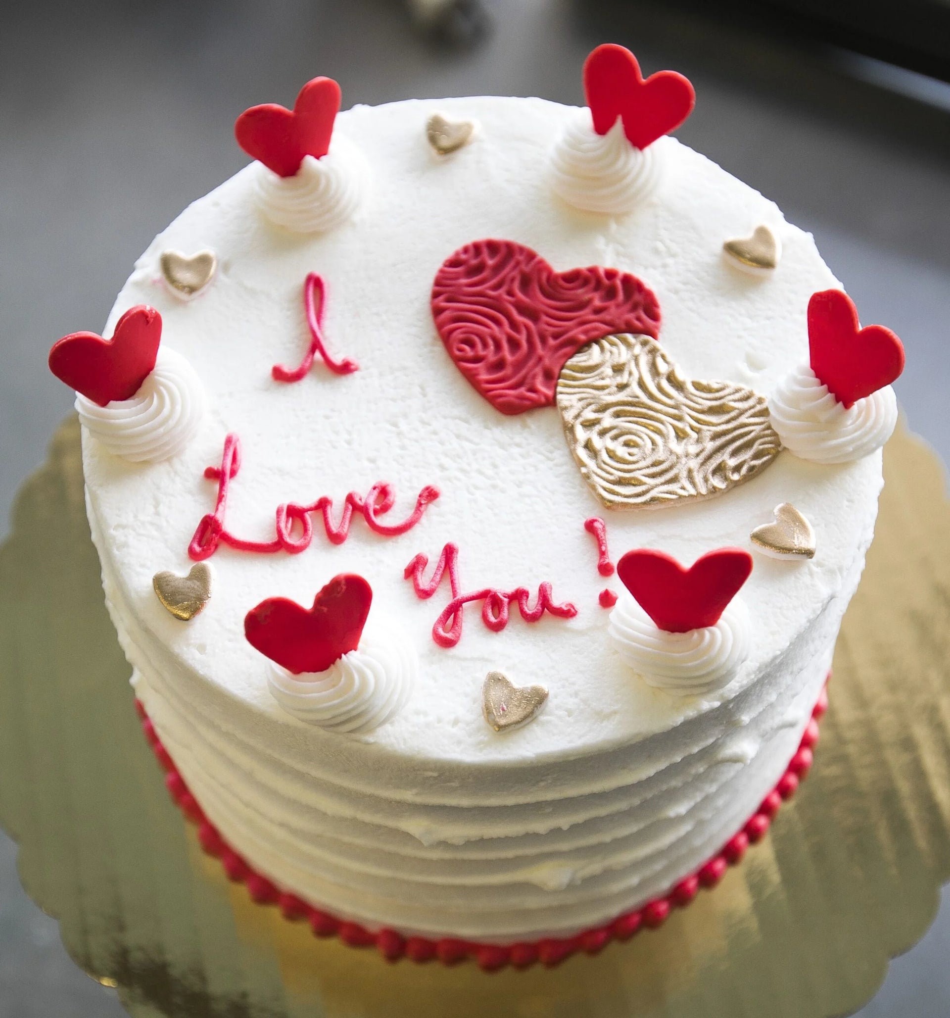 i love you valentine day spl cake